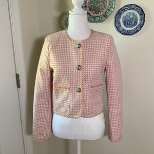 Pink Tweed Tipped Lady Jacket Small